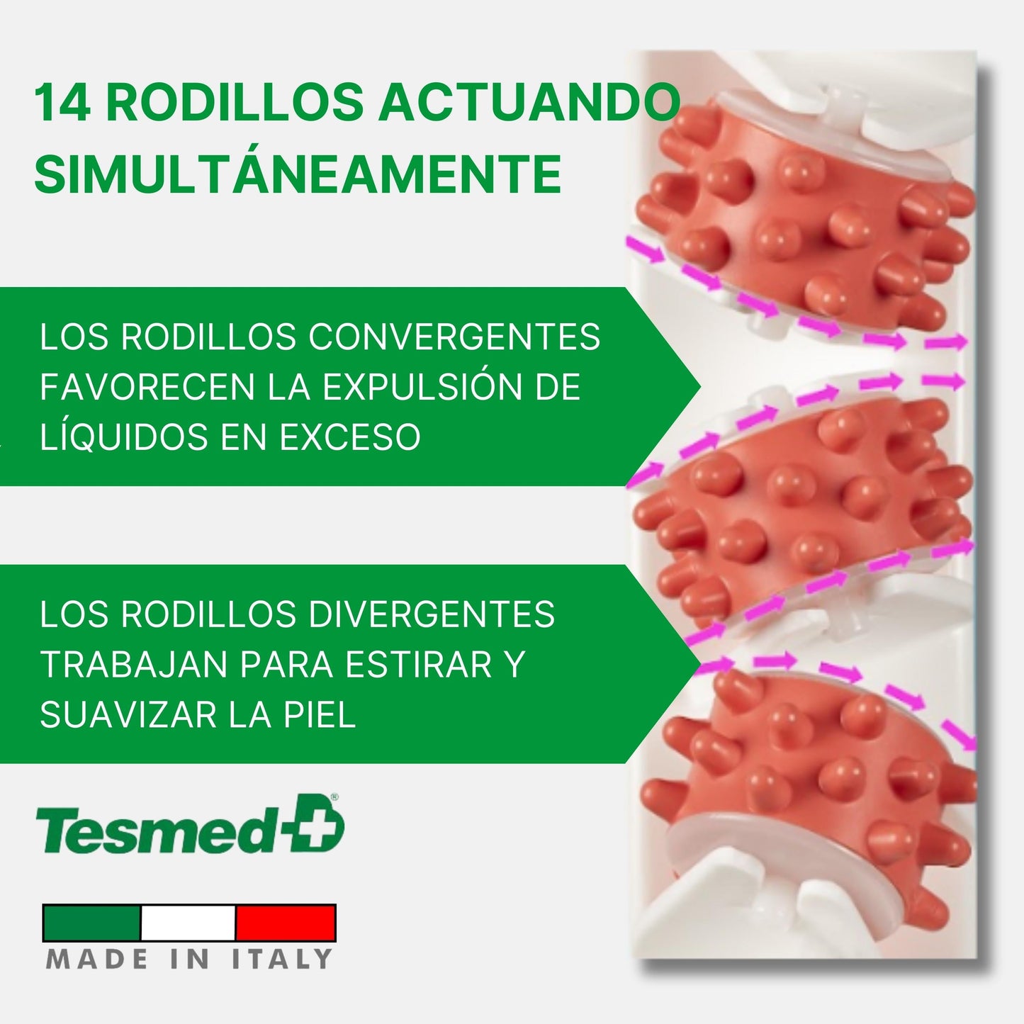 TESMED Cellulite Masajeador rosa Gratis llévate 1 masajeador small verde